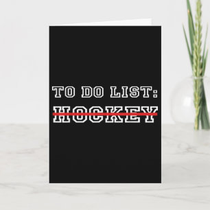 Tarjeta Lista divertida de tareas de hockey sobre hielo y