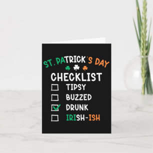 Tarjeta Lista divertida del día de San Patricio 2 