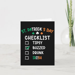 Tarjeta Lista divertida del día de San Patricio 3 