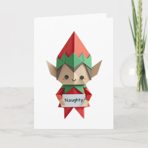 Tarjeta Lista traviesa de Navidad de ELF divertido origami