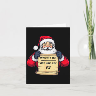 Tarjeta Lista traviesa divertida de Santa de niños que dic