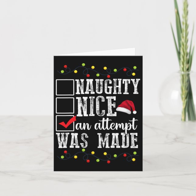 Tarjeta Lista traviesa Santa travieso travieso agradable u (Anverso)