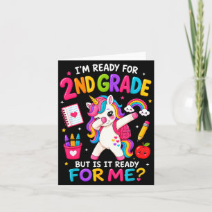 Tarjeta Listo para 2do grado de vuelta al cole unicornio h