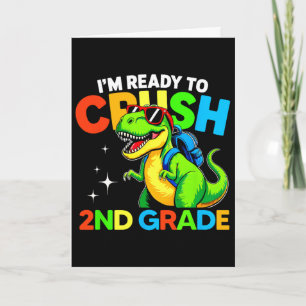 Tarjeta Listo Para Aplastar 2do Grado Dinosaurio Primer Dí