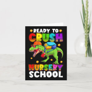Tarjeta Listo para Aplastar Guardería T Rex Primer Día de