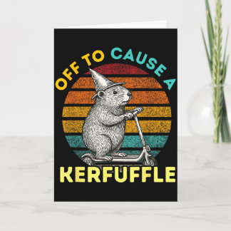 Tarjeta Listo para causar un alboroto divertido marmota mo