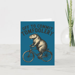 Tarjeta Listo para cometer tonterías capybara meme vintage