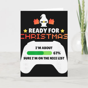 Tarjeta Listo para la Navidad Gamer 67 Meme Niños Niñas 