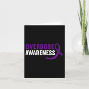 Tarjeta Listón Morado de Conciencia de Sobredosis Adicción