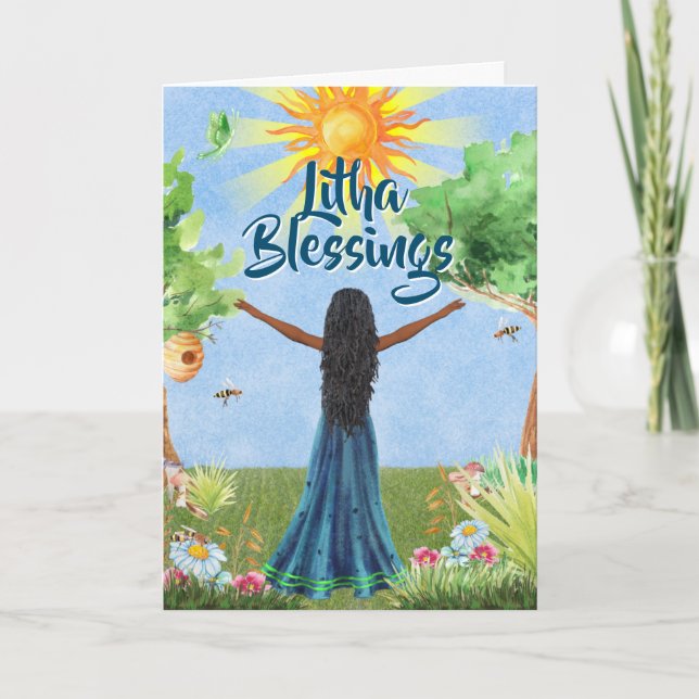 Tarjeta Litha Blessing Summer Solstice Greeting Card (Anverso)