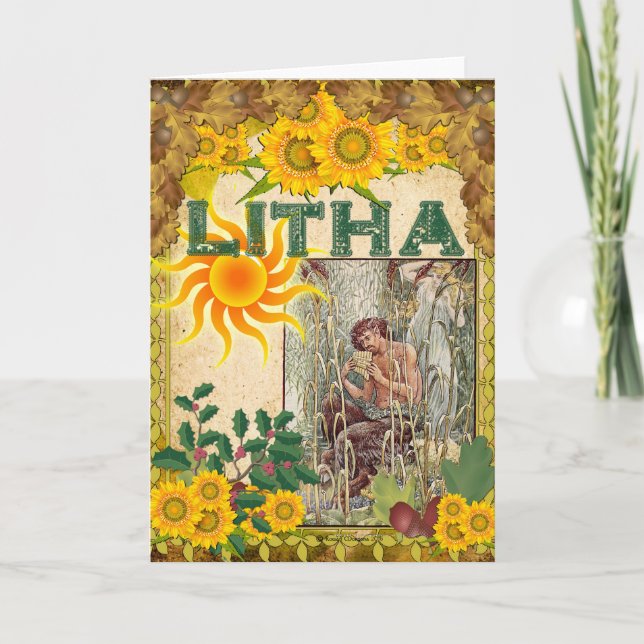 Tarjeta Litha Summer Solstice Pagan Greeting Card (Anverso)