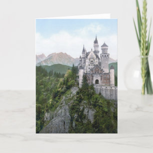 Tarjeta Litografía del castillo de Neuschwanstein