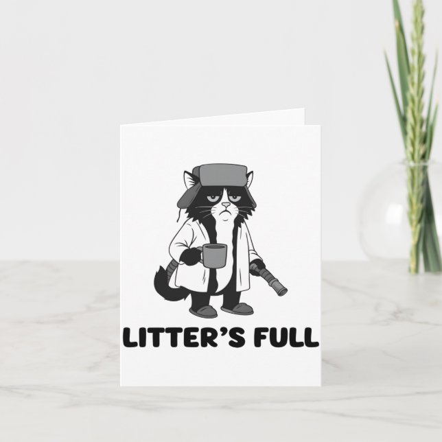 Tarjeta Litter’s Full Funny Cat Christmas Humor Quote Long (Anverso)