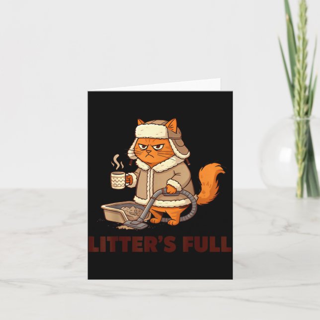 Tarjeta Litter’s Full Funny Cat Lovers Christmas Xmas  (Anverso)