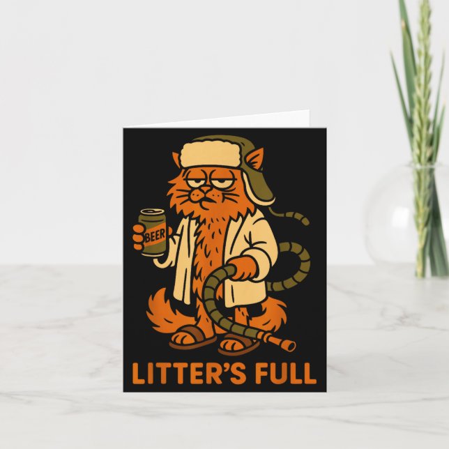 Tarjeta Litter’s Full Funny Cat Lovers Christmas Xmas  (Anverso)