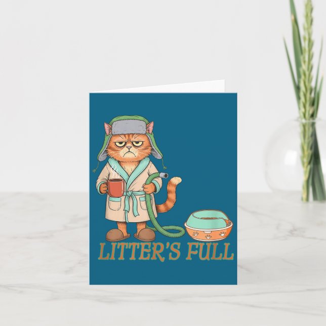 Tarjeta Litters Full Funny Cat Lovers Christmas Funny Gift (Anverso)