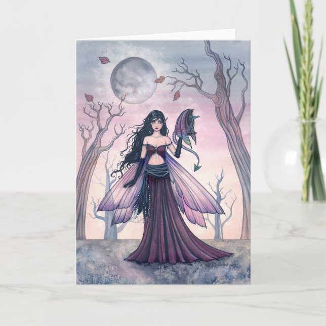 Tarjeta LIttle Beast Fairy Dragon Card de Molly Harrison (Anverso)