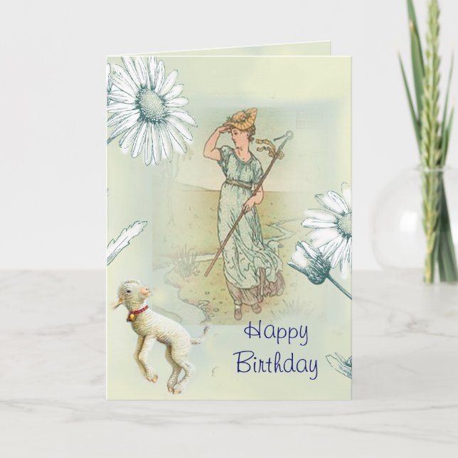 Tarjeta Little Bo Peep Happy Birday (Anverso)