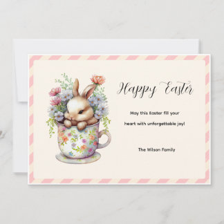 Tarjeta Little Bunny in a Floral Teacup