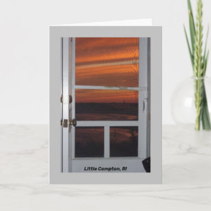 Tarjeta Little Compton, RI Sunset Con Luz Sakonnet