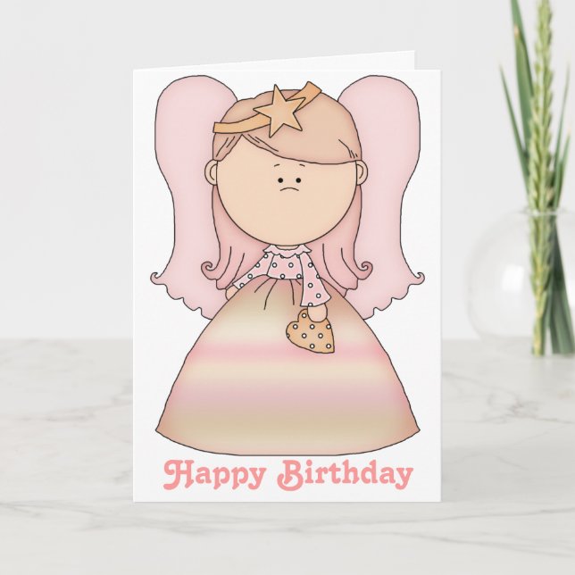 Tarjeta Little Fairy Angel Happy Birday Card 2b (Anverso)