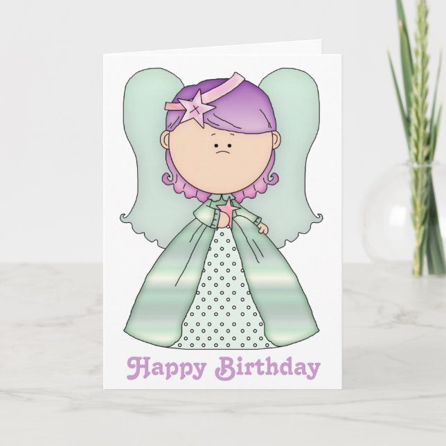 Tarjeta Little Fairy Angel Happy Birday Card 6b (Anverso)