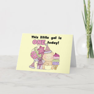 Tarjeta Little Gal es una camiseta y regalos