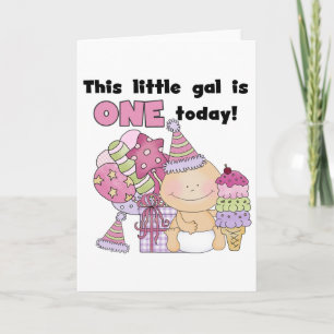 Tarjeta Little Gal es una camiseta y regalos