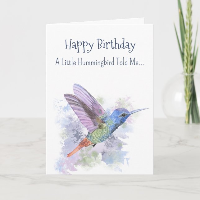 Tarjeta Little Hummingbird Personalidad Diversión Cumpleañ (Anverso)