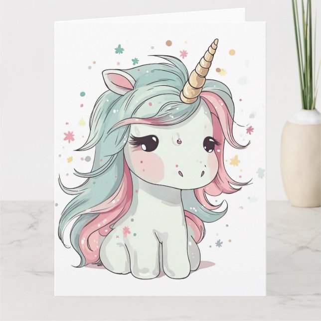 Tarjeta Little Kawaii Unicorn (Anverso)