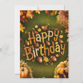 Tarjeta Little Maple Leaf otoño otoño feliz cumpleaños
