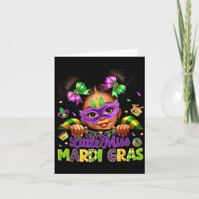 Tarjeta Little Miss Mardi Gras Carnival New Orleans Fleur  (Anverso)