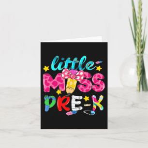 Tarjeta Little Miss Pre-k Coquette Pencil De Vuelta A La E