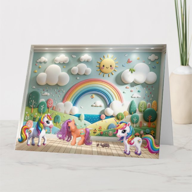Tarjeta Little Pony y Unicornios (Anverso)