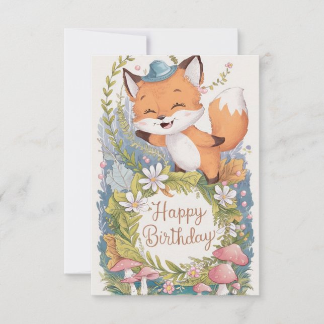 Tarjeta Little Simple Fox Birday (Anverso)