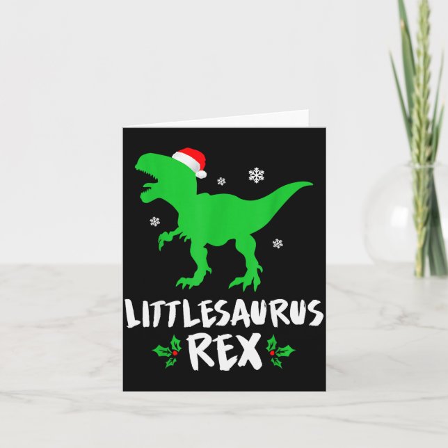 Tarjeta Little T Rex Matching Family Christmas Dinosaur Sh (Anverso)