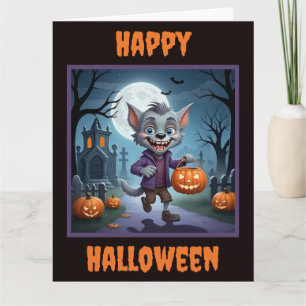 Tarjeta Little Werewolf Halloween
