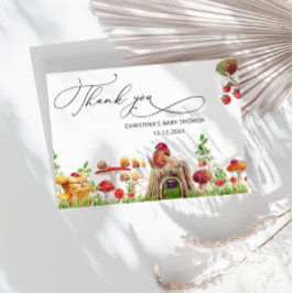 Tarjeta Little Wild Mushroom Baby Shower Gracias