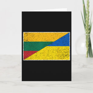 Tarjeta Lituania Ucrania Bandera Lituana Ucraniana Nación