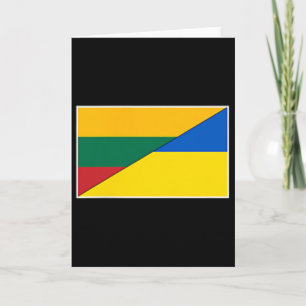 Tarjeta Lituania Ucrania Bandera Lituano Ucraniano Nación