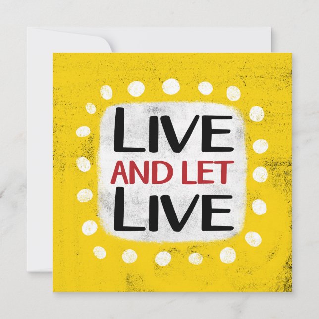 Tarjeta Live And Let Live Greys Card (Anverso)