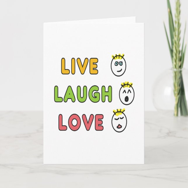 Tarjeta Live Laugh Love (Anverso)