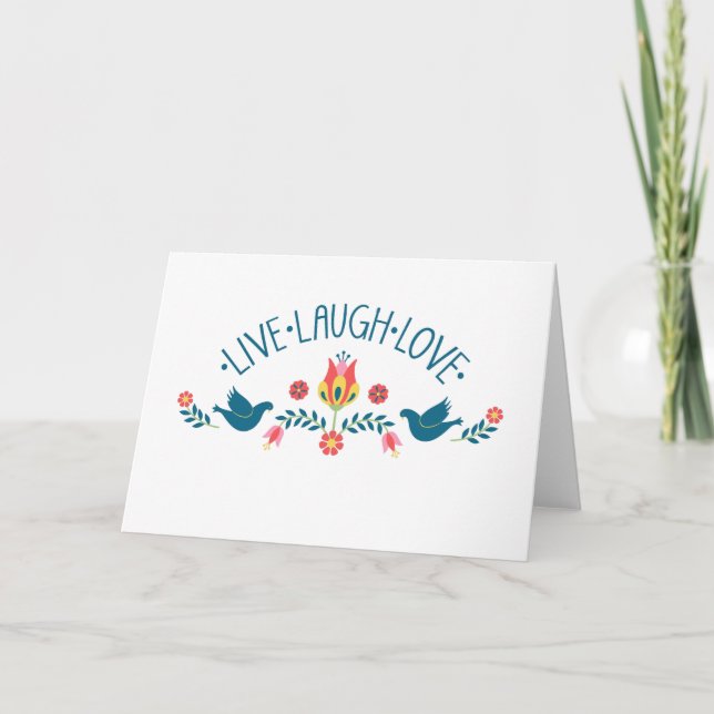 Tarjeta Live Laugh Love (Anverso)