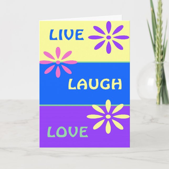 Tarjeta Live Laugh Love (Anverso)