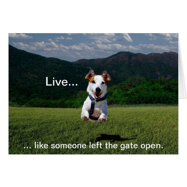 Tarjeta "Live Like Someone Left Gate Open" (Anverso (Horizontal))