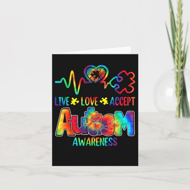 Tarjeta Live Love Accept Autism Awareness Support Aceptabl (Anverso)