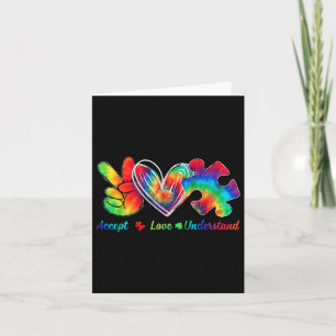 Tarjeta Live Love Accept Autism Awareness Support Aceptabl