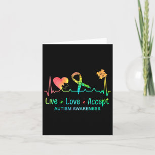 Tarjeta Live Love Accept Autism Month Tie Dye Men Women Ki