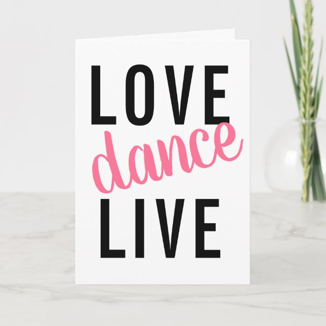 Tarjeta Live Love Dance Girly (Anverso)