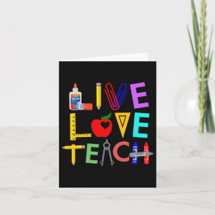 Tarjeta Live Love Enseñar Divertido Profesor Perfecto Ck A